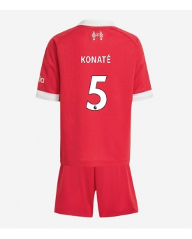 Liverpool Ibrahima Konate #5 Maglia Gara Casa Repliche 2025-26 Bambino Maniche Corte